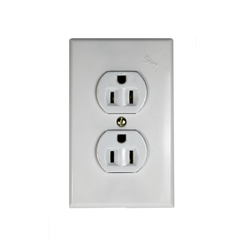 P33 Contacto Duplex Armado con Placa Plástico Blanco